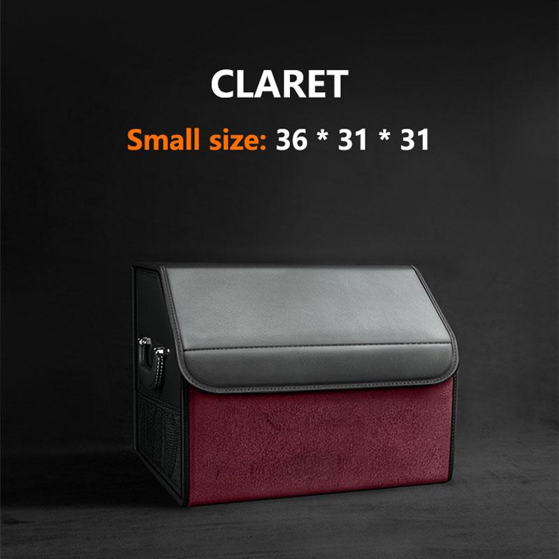 Car Suede Trunk Organizer Large Capacity Leather Foldable Storage Box Portable Multifunctional Tool Organizer Car Accessories