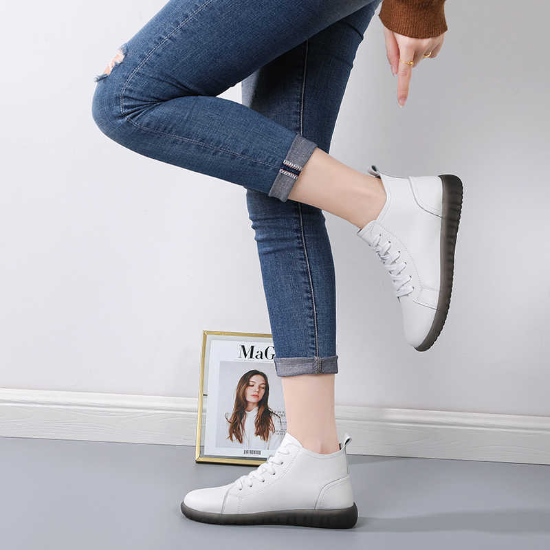 Legitimate Leather Fall Women Plus Size Boots Training Lace-up Sneakers Cosplay Shoes Sports Tenismasculine Lowest Price