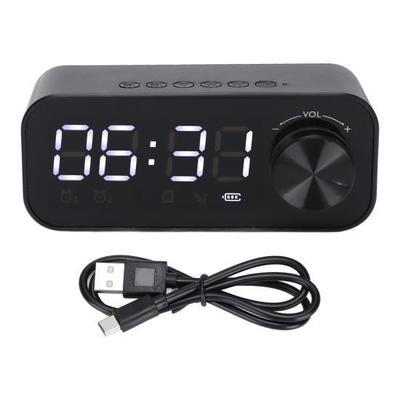 B126 BT Uhr Lautsprecher Multifunktional Einstellbar Tragbar Wecker Radio mit LED Schwarz