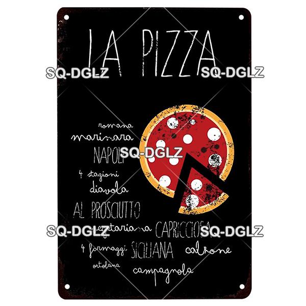 Vintage Metal Tin Sign Pizza Party Wall Decor Retro Kitchen Cafe Bar Home Plaque