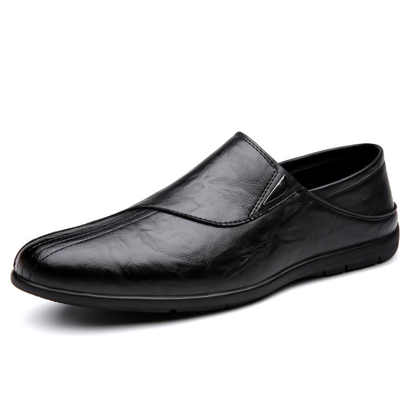 2025 spring and autumn new lazy one-pedal casual leather shoes men's versatile Doudou shoes breathable soft-soled driving shoes 986