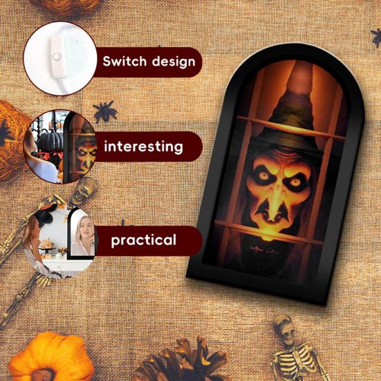 Halloween Ghost Mirror Decoration Spooky Ambiance Room Decor Illusionary Ghost Reflection Halloween Parties Festival Decoration