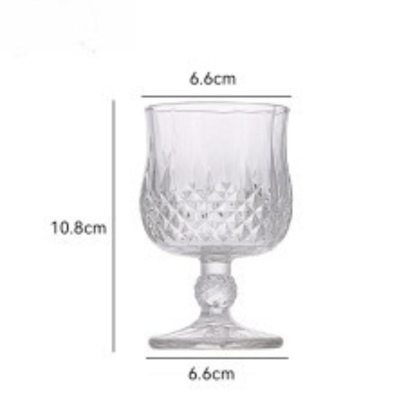 Ins Wind Diamond Glass Goblet Juice Drink Water Glass Cocktail High-end Wine Glass High Value Transparent Wine Glass 101-200ml