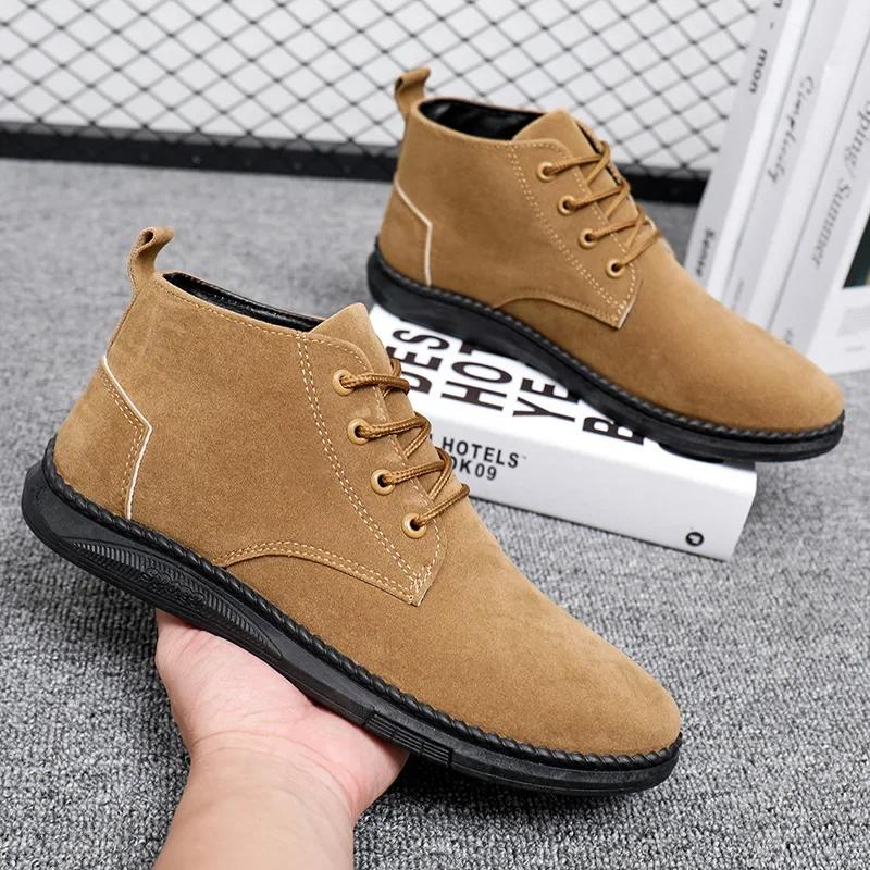 Fashion Men Sneaker Casual Shoes Men Suede Shoes Man Oxford Men Shoe Flats Luxury  Breathable Dress Shoes for Man