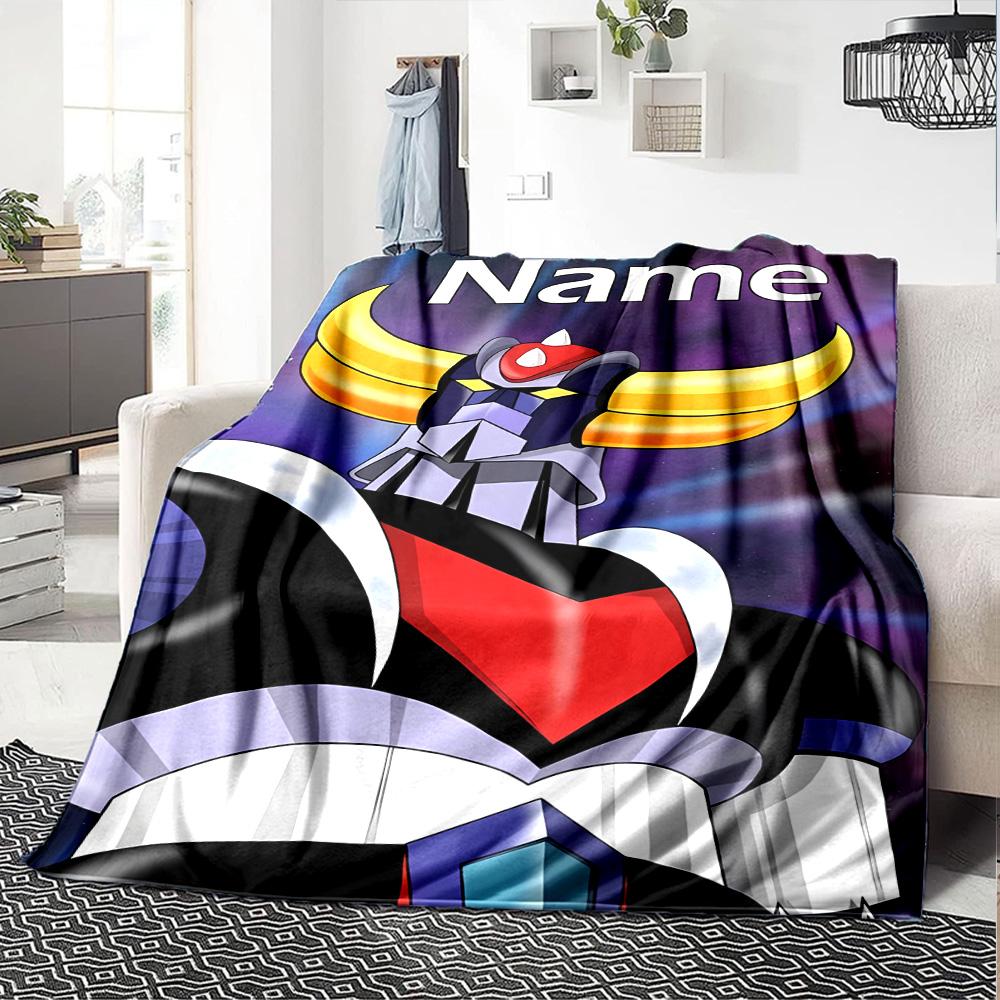 Customiz Name Personality UFO Robo Grendizer Blanket Soft &Warm Sofa Office Bed Travel Lunch Break Blanket, Gift Suitable All Seasons