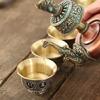 Metal Offering Cup with Eight Auspicious Symbol Tibetan Water Bowl for Household Use Religious Buddhas Decoration