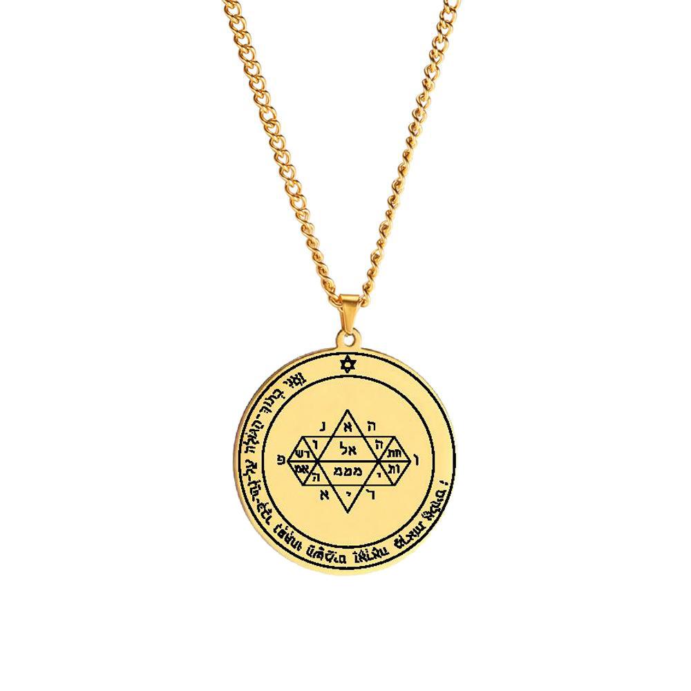 Přívěsek Šalamounova pečeť Jupiter Mars Merkur Měsíc Saturn Slunce Hvězda Amulet Náhrdelník