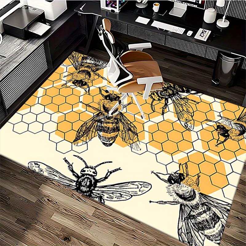 1pc Honeycomb Bee Office Chair Mat - Non-Slip Carpet for Desk, Festive Gift Idea, Seasonal Decor, Suitable for Home and Office Use.P065
