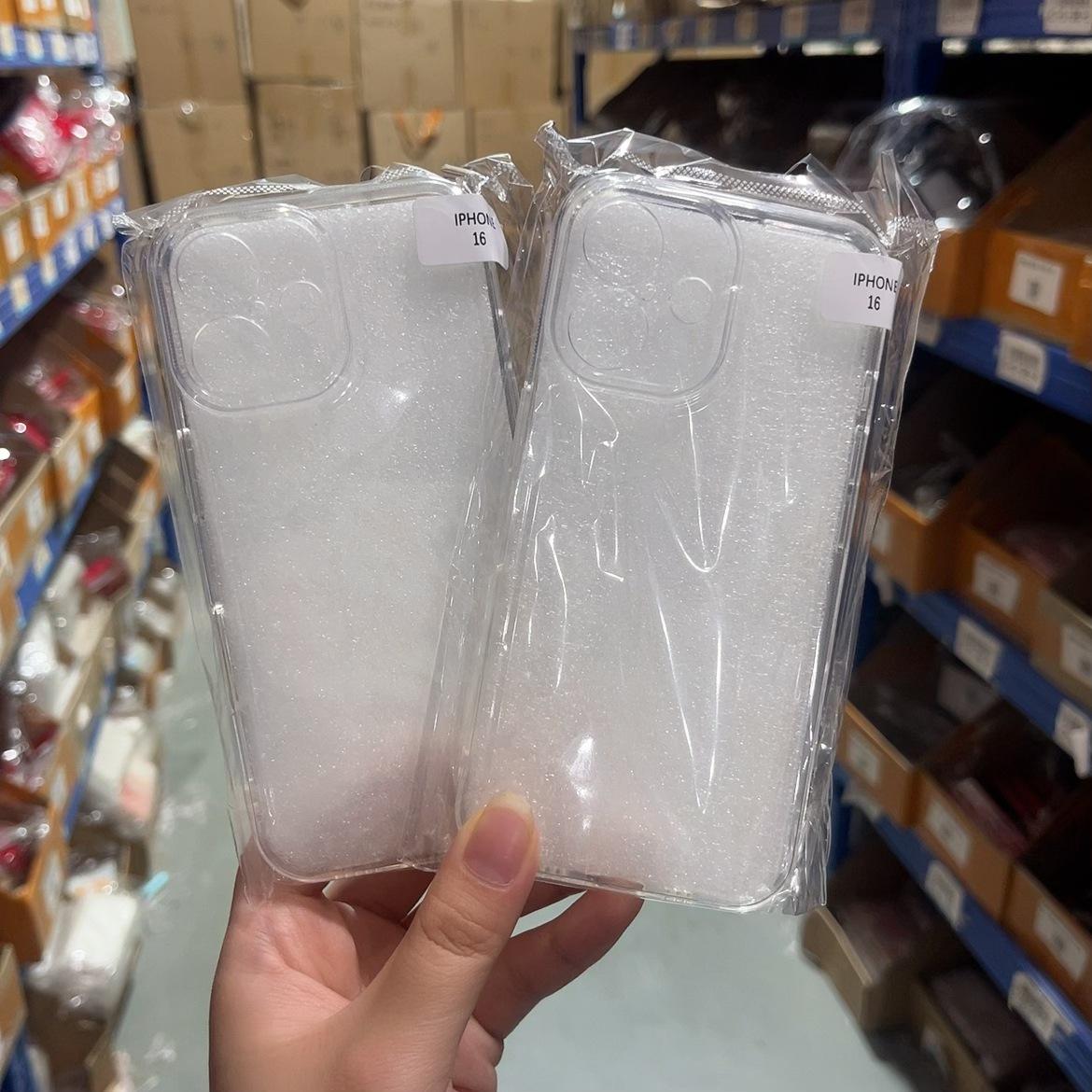 

Applicable To Apple 13pro Space Transparent Mobile Phone Case IPhone 17 Anti Fall Full Cover 14 Fine Hole Straight Edge Protection Case iPhone16