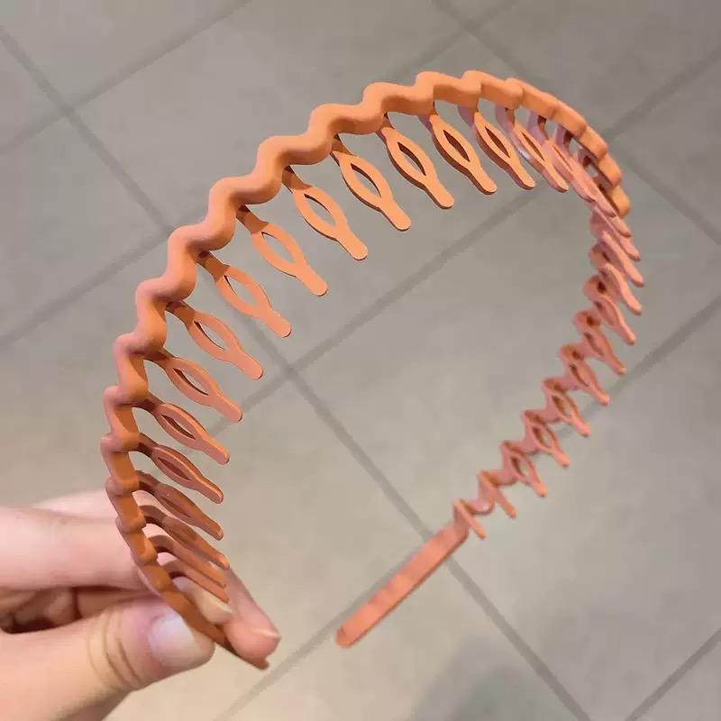 1 Stück Mode Wellen Stirnbänder für Frauen Einfarbig Gezahnt Rutschfest Haarbänder Mädchen Gesichtswäsche Sport Stirnbänder Haaraccessoires