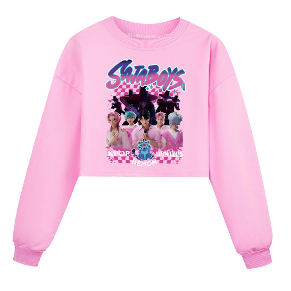 

Детская Девочка Аниме Мультфильм ПОП Певица Супер Звезда Мира Руми Зои Саджа Мальчики Принт Повседневный Длинный Рукав Круглый Вырез Толстовка Топ 140Cm розовый