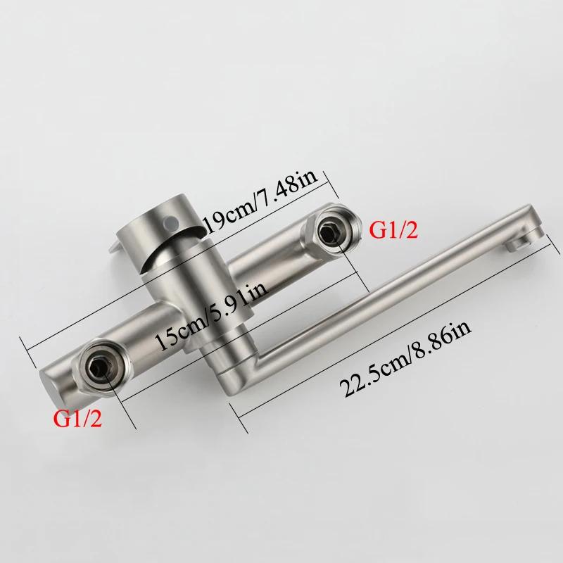 Kitchen Faucet Mixers Wall Mounted 304 Stainless Steel Mixer Tap Sink Faucet Hot Cold Water Mixer Mop Pool Tap Basin Faucet