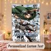 Custom Personalized Tapestry,Attack on Titan Print Custom Name Text Wall Art Hanging for Bedroom