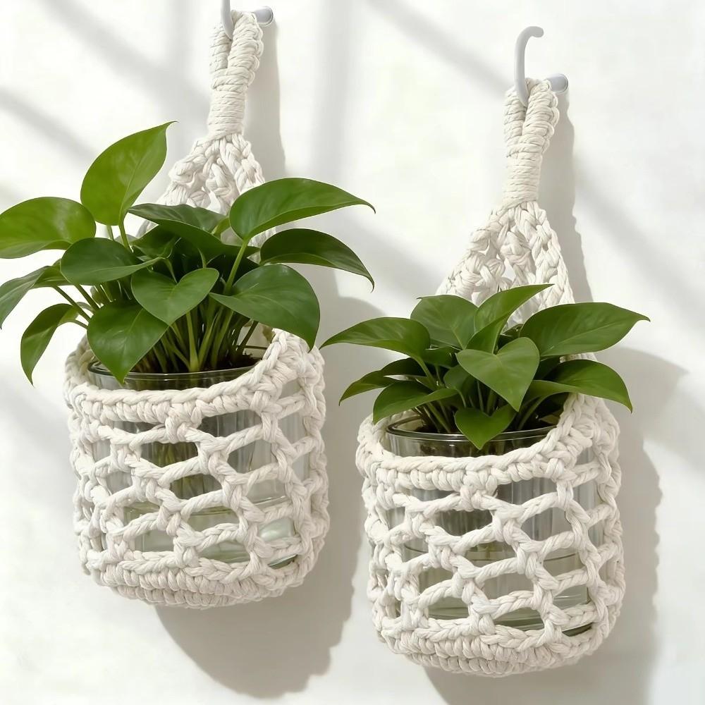 Cotton Hanging Basket Boho Fruit Net Bag Macrame Wall Plant Hanger Home Garden Decor Accessories