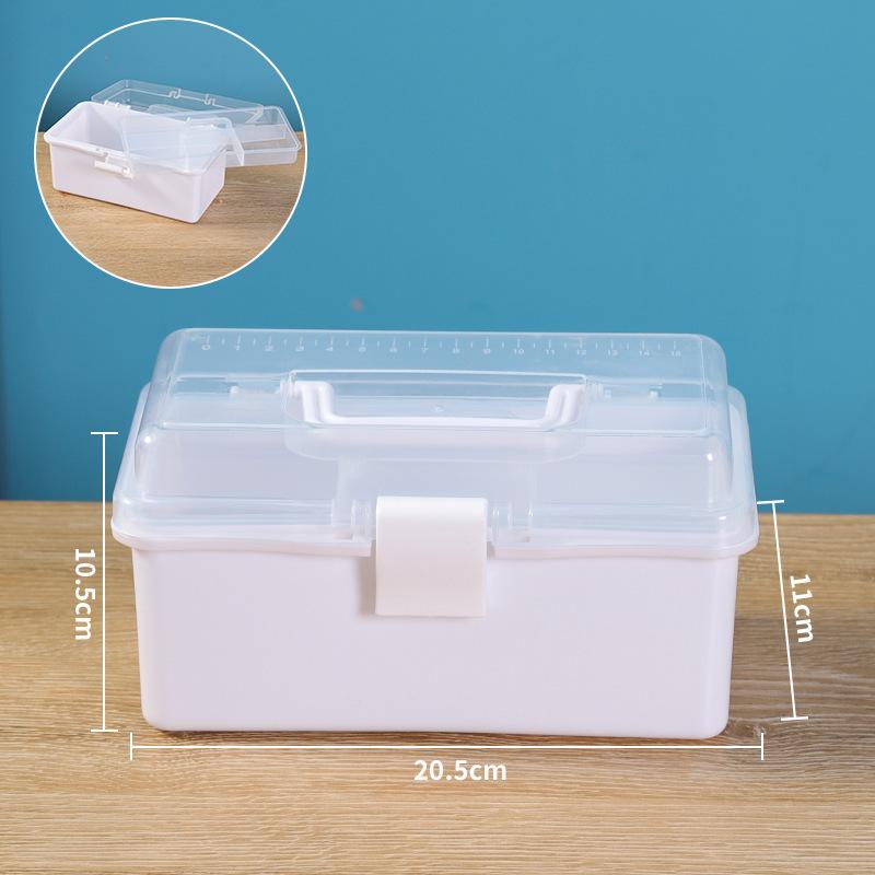 Składane Trójwarstwowe Przenośne Pudełko do Przechowywania, Duże Pojemnościowe Metalowe Pudełko na Narzędzia, Pudełko na Akcesoria do Zdobienia Paznokci, Pudełko do Przechowywania Artykułów Plastycznych i Akcesoriów