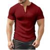 Color Men's New Summer Short Sleeve Shirt Casual Knit T-shirt
