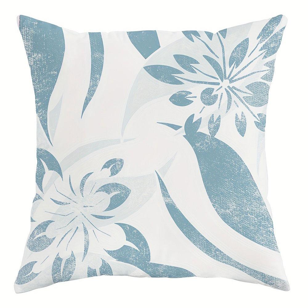 Blue White Flower Dreams Hiding Fresh EleganceCover Bedroom Sofa Decoration Polyester Cushion Cover with Zipper
