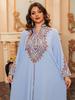 AB421 Elegant Embroidered Middle Eastern Pullover Robe - Arabic Jalabiya Dress