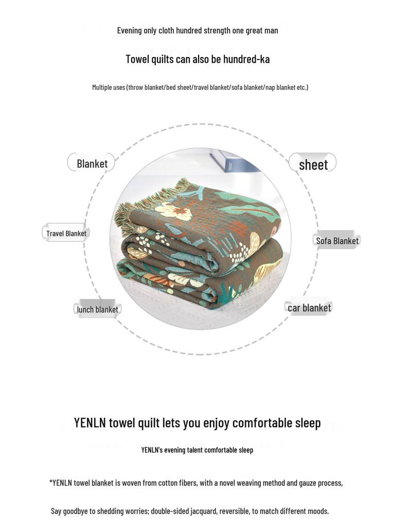 Sechslagige Baumwoll-Mull-Decke: 2022 Klimaanlagen-Sommerdecke, Büro-Überwurf, 150x200cm.