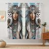 2-Panels Indian Beauties Semi Blackout Curtains   Half Blackout Suitable for Artistic Home Decorative Curtains