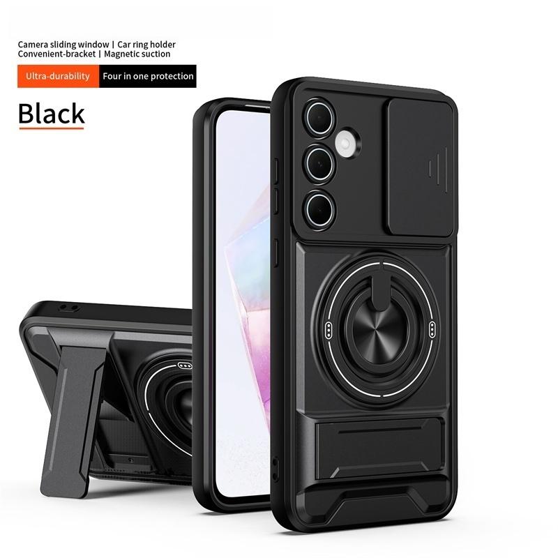 Funda For Samsung Galaxy A55 A35 A54 A53 A52 A52S A51 A71 A72 A73 4G 5G Case Armor Magnet Stand Ring Slide Lens Protect Cover