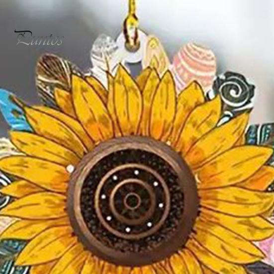 Sunflower Car Hanging Ornament Cute Retro Sunflower Car Interior Decoration Multi-Functional Car Rear View Mirror Charm Keychain