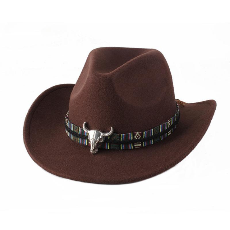 Western Style Cowboy Hat, Ethnic Style Rolled Edge Hat, Sun Hat, Jazz Hat, Outdoor Travel Hat  Cow Print Cowboy Hat