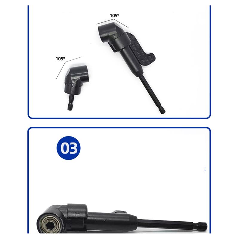 A95I-Electric Tool Accessories 105 Degree Hex Shank Magnetic Drill Bit Angle Extension Screwdriver