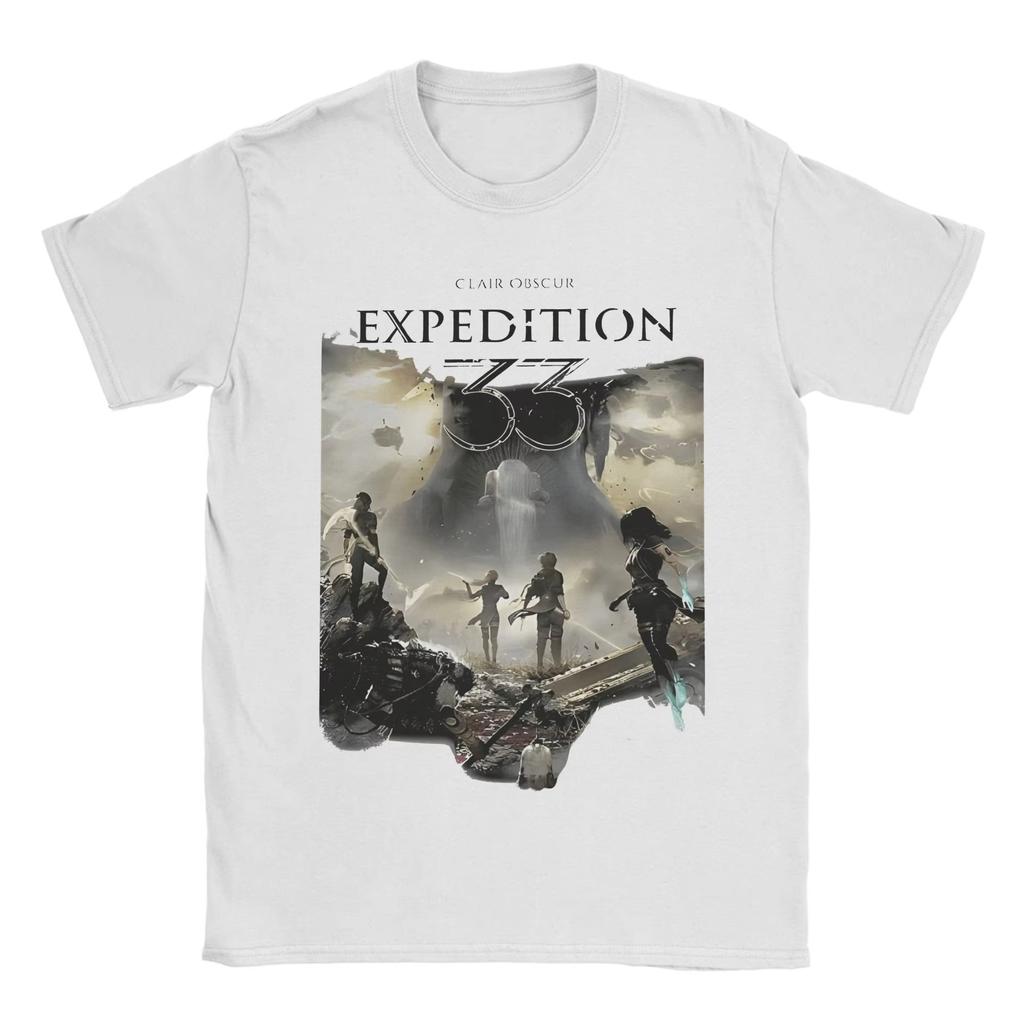 Clair Obscur Expedition 33 Game T Shirt Men's Pure Cotton Humor T-Shirt O Neck Tees Short Sleeve Tops Birthday Gift Summer Top
