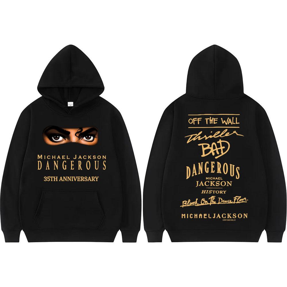 King of Pop Michael Jackson Bad Ära Dangerous Hoodies Herrenbekleidung Mode Gothic Hoodie Lässiger Komfort Pullover Streetwear