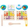 Non-Toxic Montessori Wooden Clip Beads Toy Fine Motor Training Color Sorting Matching Early Learning Educational Toys For Children Kids