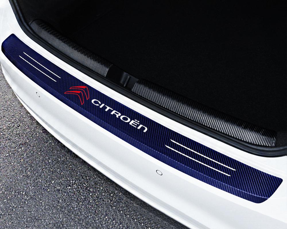 Valve Core Car Carbon Fiber Tail Trunk Rear Bumper Load Edge Protector Sticker For Citroen C3 C5 Aircross C-ELYSEE Picasso Saxo
