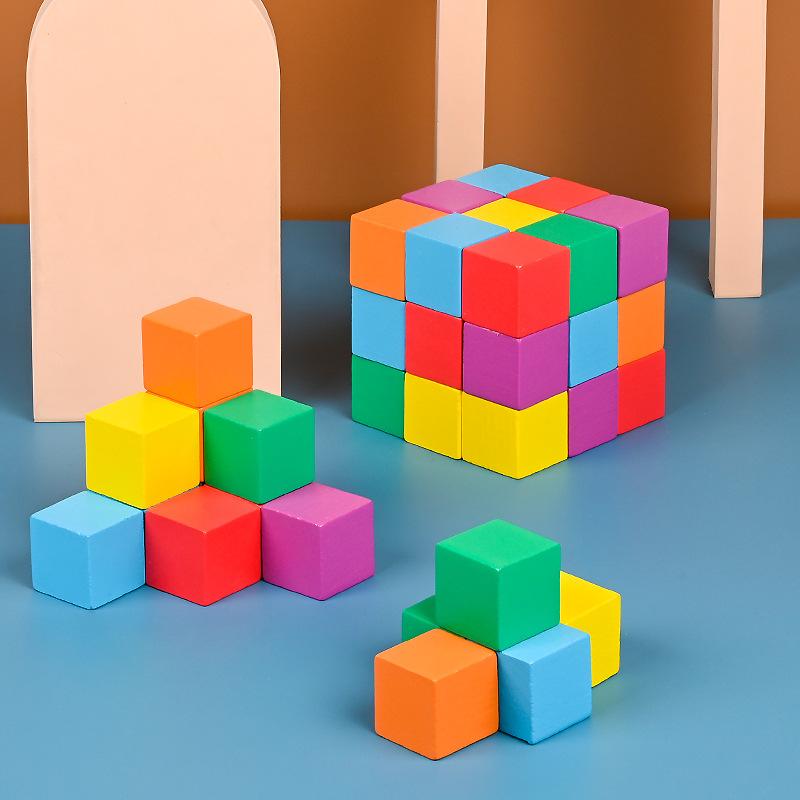 Small Cube Building Block Math Teaching Aids Square Cube Geometric Shape Space Children Puzzle Assembly