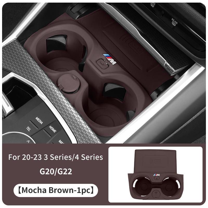2025 Heiß für BMW 3er 5er X3 X4 G30 G38 G32 6GT G20 G22 G01 G02 G08 Silikon Auto-Getränkeuntersetzer Auto-Mittelkonsolen-Becherhalter-Pad AC