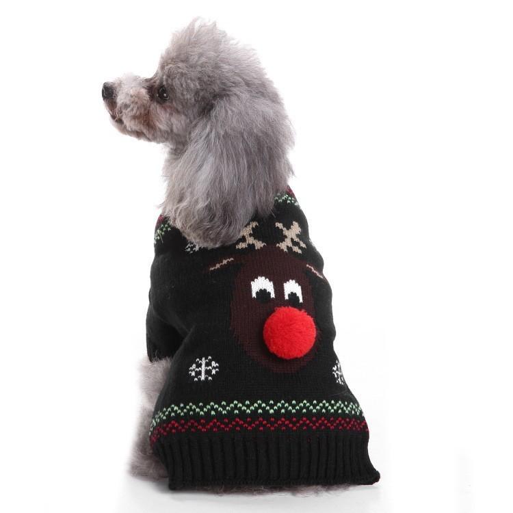 Autumn/Winter High Neck Christmas Dog Sweater - Warm Knitwear for Pets