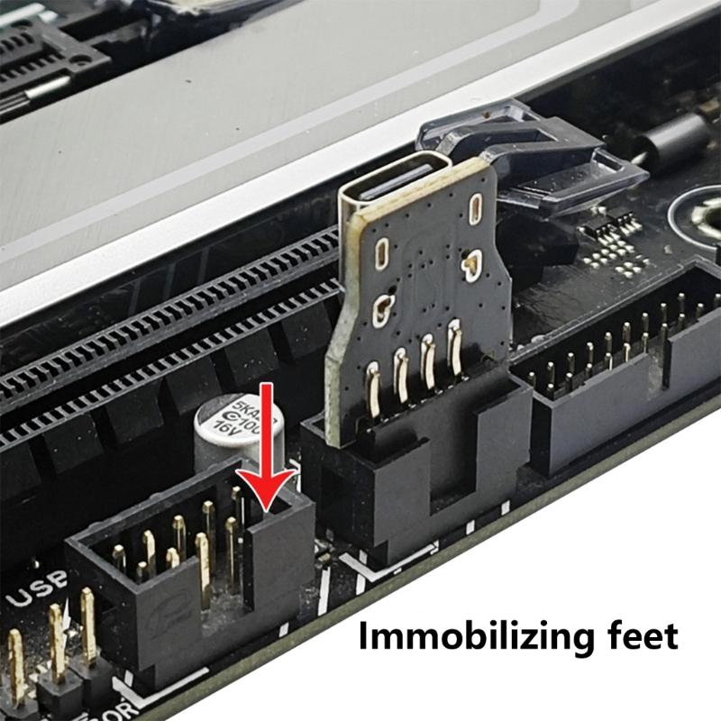 USB 2.0 9 Pin To USB C Adapter Connector PC Internal Motherboard 9 Pin USB 2.0 Converters for Desktop Computer