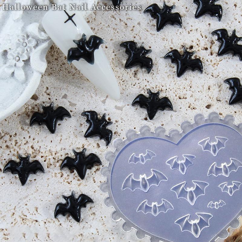 3D Geist Fledermausförmige Form Stanzschablonen UV Gel Polish Kunstform Silikon Schnitzform DIY Design Nagelanhänger Dekorationen