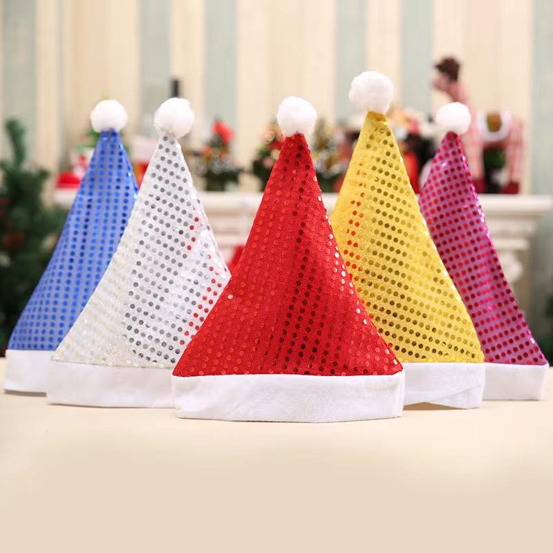 Five-Color Sequin Santa Hat - Christmas & New Year Gift