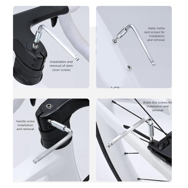 Compacts Multifunction Hexagons Key Tire Repair Tool With Nonslip Grip Light Weight for Bicycles Maintenance