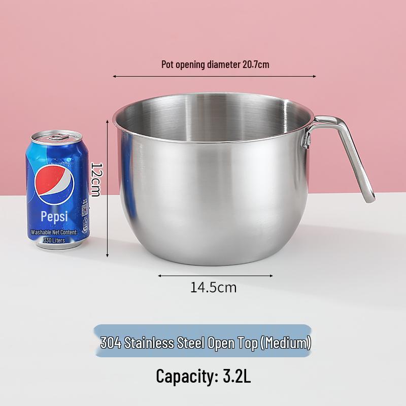 304 Stainless Steel Non-Slip Deep Mixing Bowl with Anti-Splash Design for Baking, Salads, and Cold Dishes