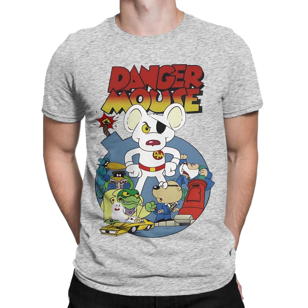 Danger Bom Novelty 100 Cotton TShirt Danger Mouse Tees Tops For Unisex