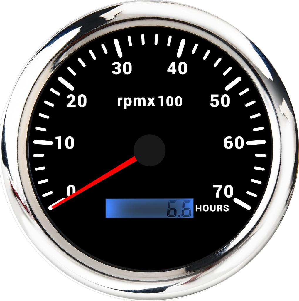 Universal 110MM Speed Tachometer with 3k/4k/6k/7k/8k RPM Meter for Car Boat Marine 7 Color LED Digital Tach Hourmeter Sensor M18
