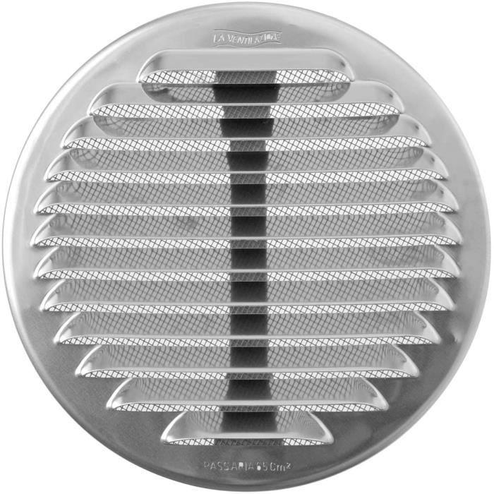 Grille de ventilation - gintu - gintu125r - inox 430 - diamètre 150 mm - filet anti-insectes