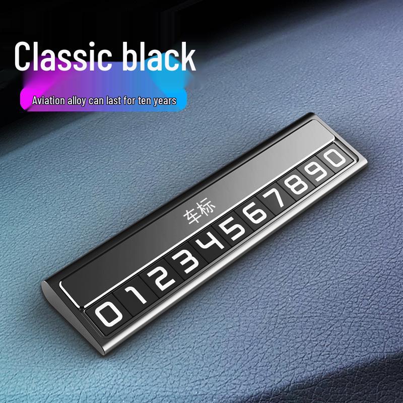 High-End Alloy Hidden Temporary Phone Number Plate for Car Parking