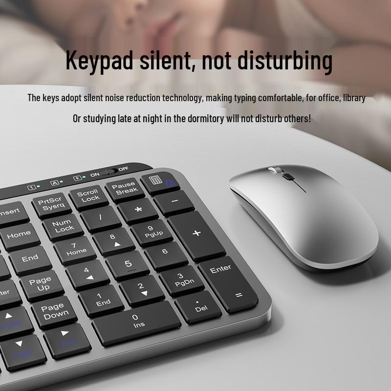Thin Dual-Mode Wireless Bluetooth Keyboard & Mouse Set for MacBook, Laptop, Phone, iMac