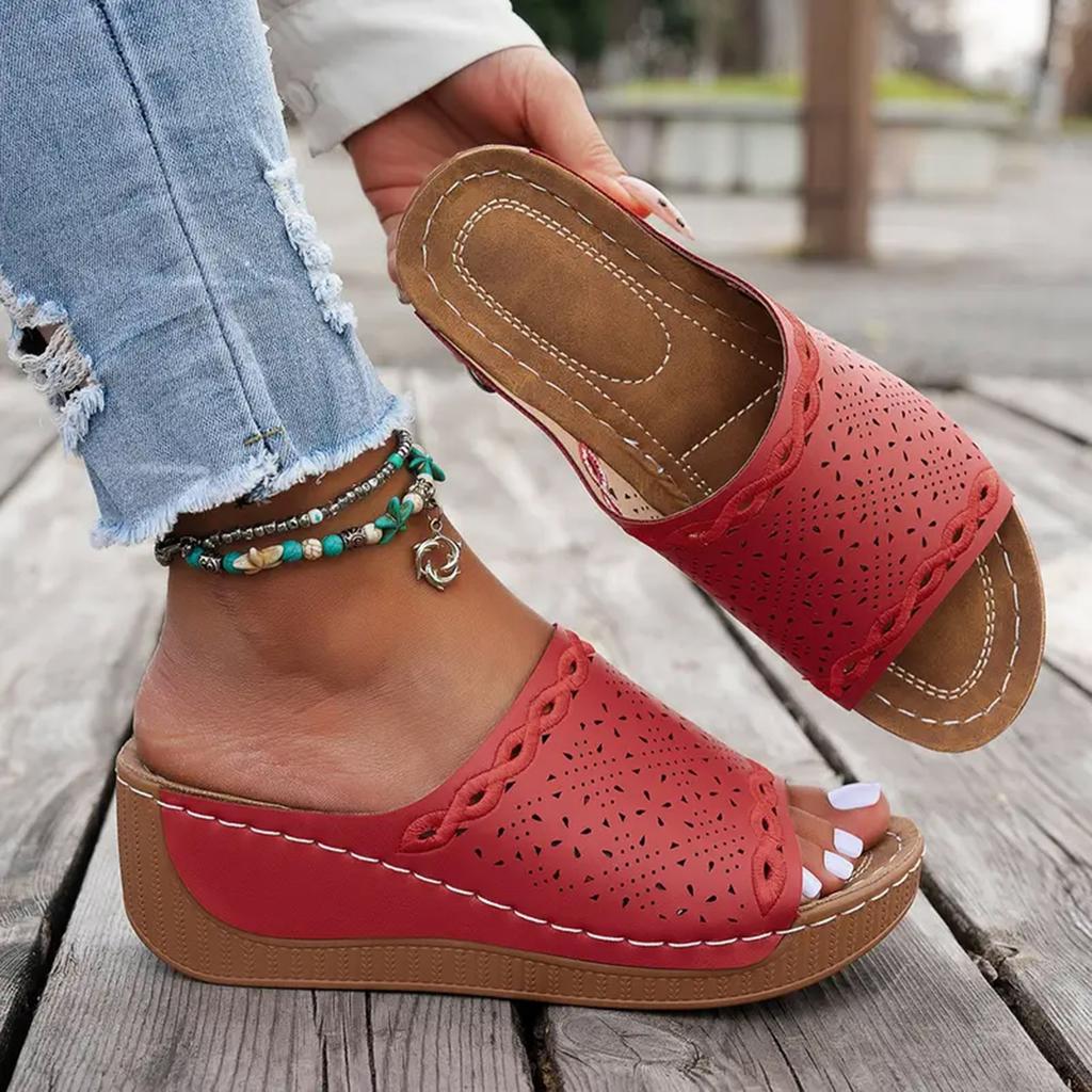 Scarpe Estive Sandali Donna Sandali Morbidi Sandali Slip-On da Donna Scarpe con Zeppa da Donna Calzature Taglie Forti Pantofola Donna