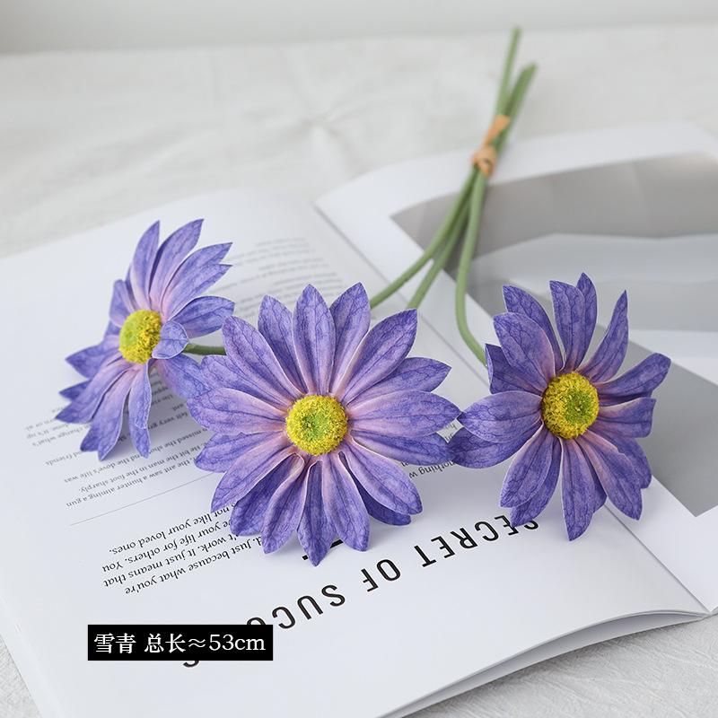 3 Head Bundles Of Hand Feel Summer Chrysanthemum Fake Flower Chrysanthemum Home Decoration Wedding Decoration Simulated Flower