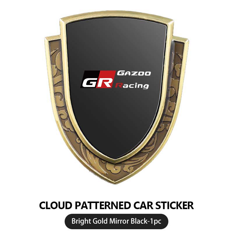 Car Styling 3D Shield Metal Emblem Badge Sticker Decoration Decal For Toyota GR MN Corolla Yaris Aygo Prius RAV4 Crown CHR Camry