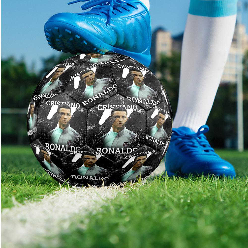Cristiano Ronaldo Theme Soccer Ball Size 5 Soccer Ball Soft Touch Professional Training Football for Outdoor Sports
