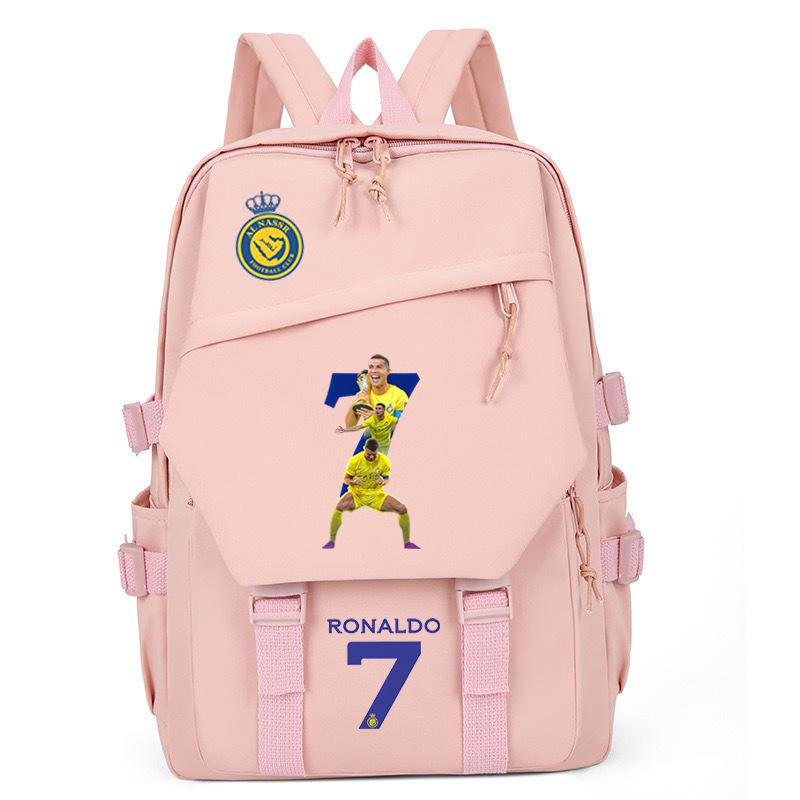 Football Star Ronaldo Surrounding Cr7 Printing Student Schoolbag Trend Backpack To Reduce The Burden And Large Capacity